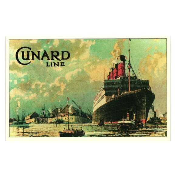 Cunard Line Aquitania 1990 Marine Art Poster Print No 18 Marine Art Services - Picture 1 of 2